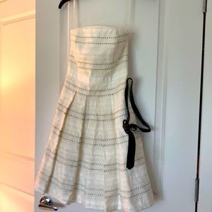 White house black market strapless dress w/belt